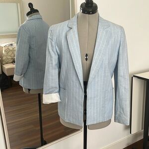 Custom Made Lined Linen Blazer Jacket S